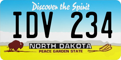 ND license plate IDV234