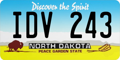 ND license plate IDV243