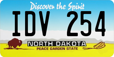 ND license plate IDV254