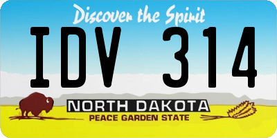 ND license plate IDV314