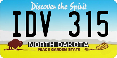 ND license plate IDV315