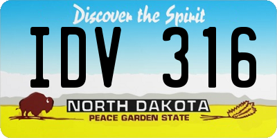ND license plate IDV316