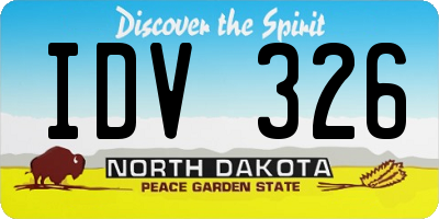 ND license plate IDV326