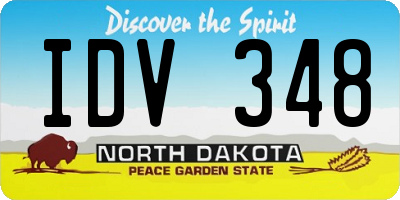 ND license plate IDV348