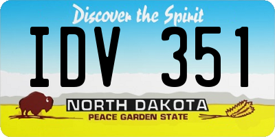 ND license plate IDV351