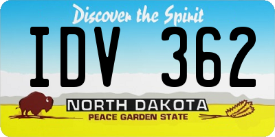 ND license plate IDV362