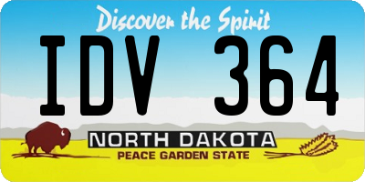 ND license plate IDV364