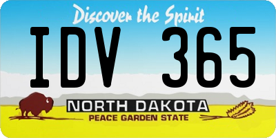 ND license plate IDV365
