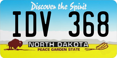 ND license plate IDV368