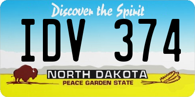 ND license plate IDV374