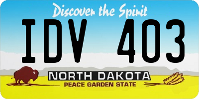 ND license plate IDV403