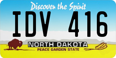ND license plate IDV416