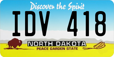 ND license plate IDV418