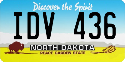 ND license plate IDV436