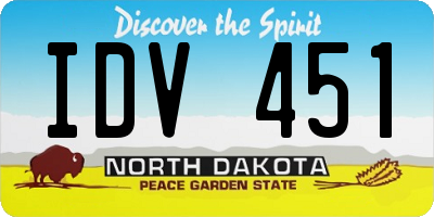 ND license plate IDV451