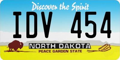 ND license plate IDV454