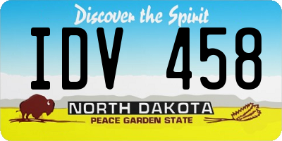 ND license plate IDV458