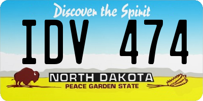 ND license plate IDV474