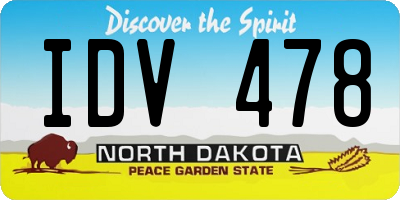 ND license plate IDV478