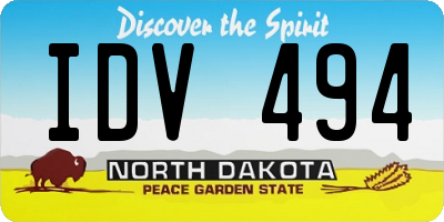 ND license plate IDV494