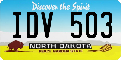 ND license plate IDV503