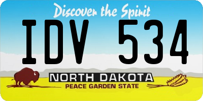 ND license plate IDV534