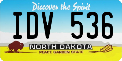 ND license plate IDV536