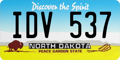 ND license plate IDV537