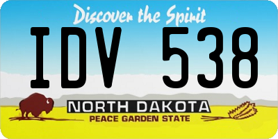 ND license plate IDV538