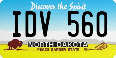 ND license plate IDV560