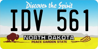 ND license plate IDV561