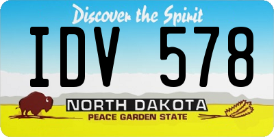 ND license plate IDV578