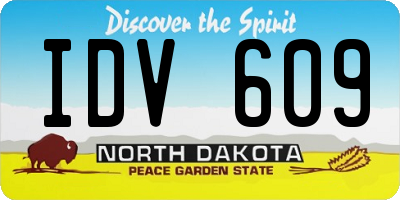 ND license plate IDV609