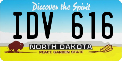 ND license plate IDV616