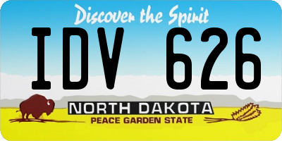 ND license plate IDV626
