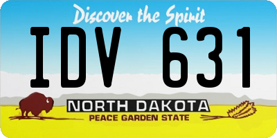 ND license plate IDV631