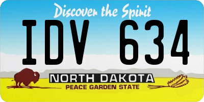 ND license plate IDV634