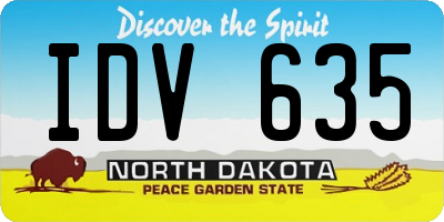 ND license plate IDV635