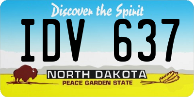 ND license plate IDV637