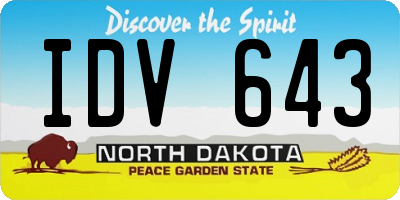 ND license plate IDV643
