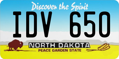 ND license plate IDV650