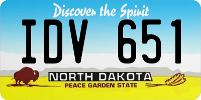 ND license plate IDV651
