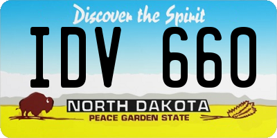 ND license plate IDV660