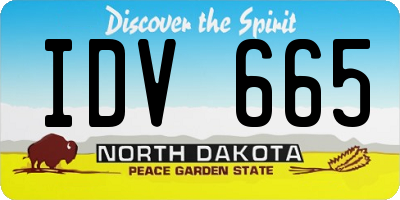 ND license plate IDV665