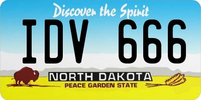 ND license plate IDV666