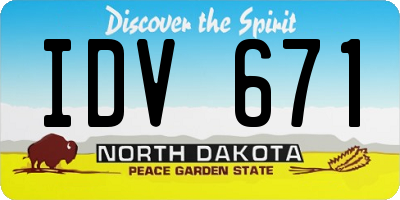 ND license plate IDV671
