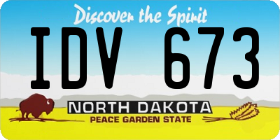 ND license plate IDV673