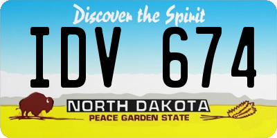 ND license plate IDV674