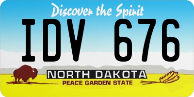 ND license plate IDV676