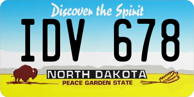 ND license plate IDV678